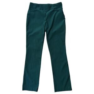 7th Avenue Straight Leg High-Rise Pull On Christmas Green Pants Large
